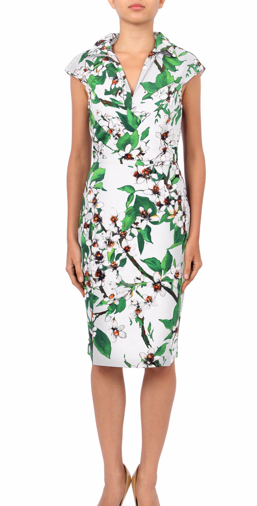 Cap Sleeve | Magnolia | White White | Front | Dress By Samantha Sung