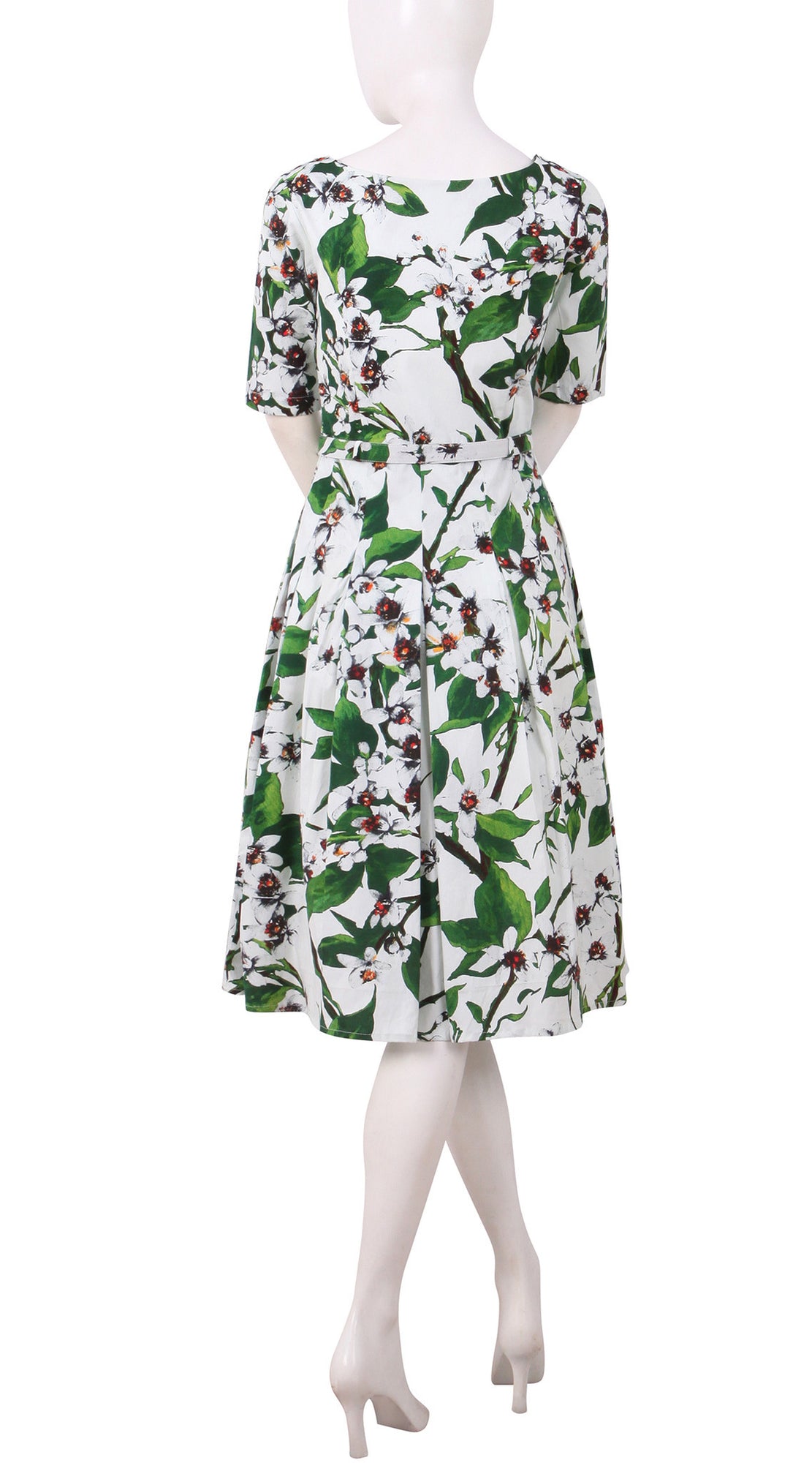 1/2 Sleeve | Magnolia | White White | Back | Dress By Samantha Sung