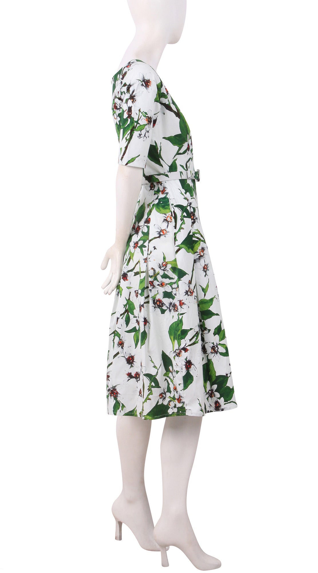 1/2 Sleeve | Magnolia | White White | Right | Dress By Samantha Sung