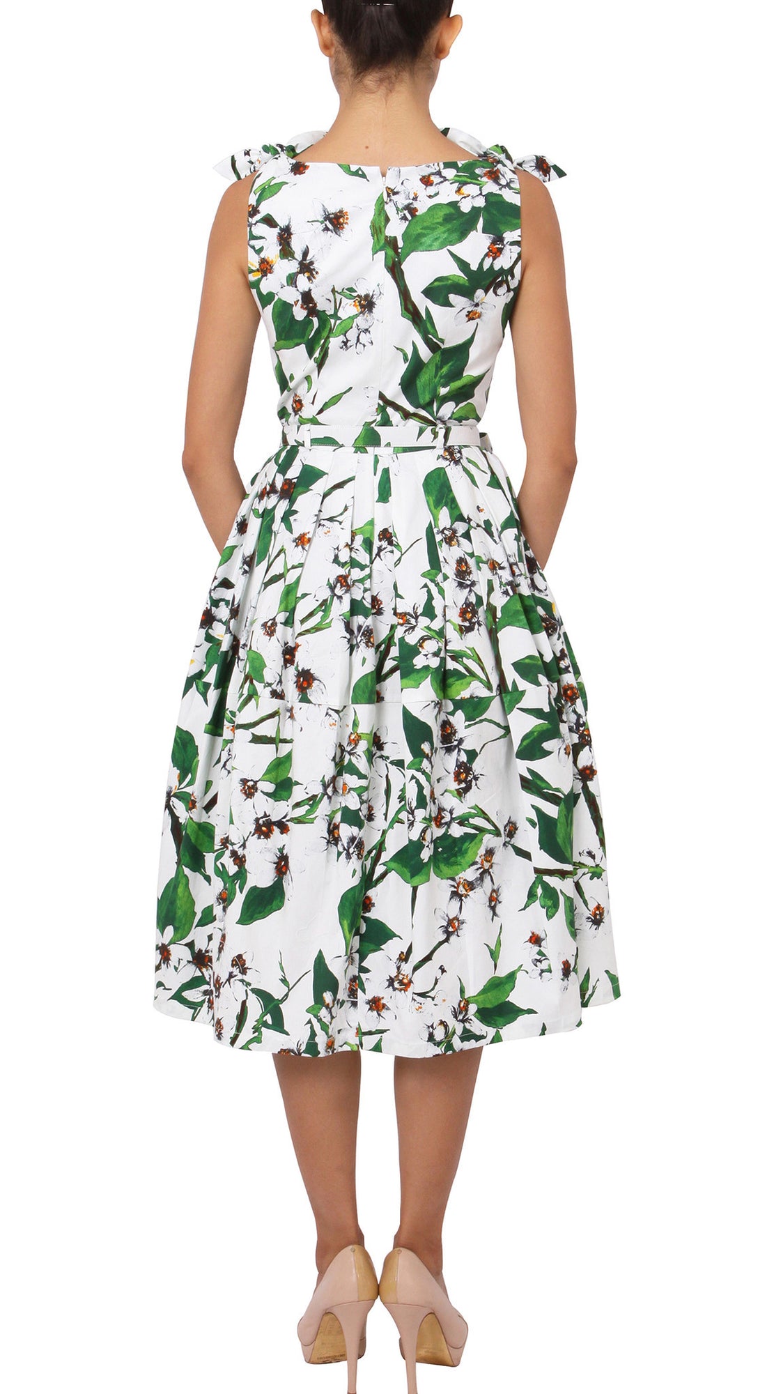 Tie Shoulder | Magnolia | White White | Back | Dress By Samantha Sung
