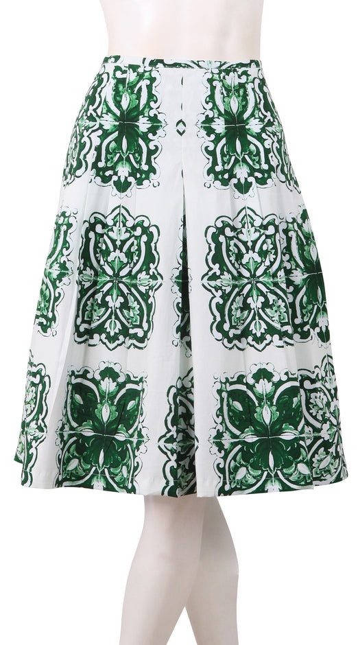 Regular | Maiolica | White Ivy Green | Front | Skirt By Samantha Sung