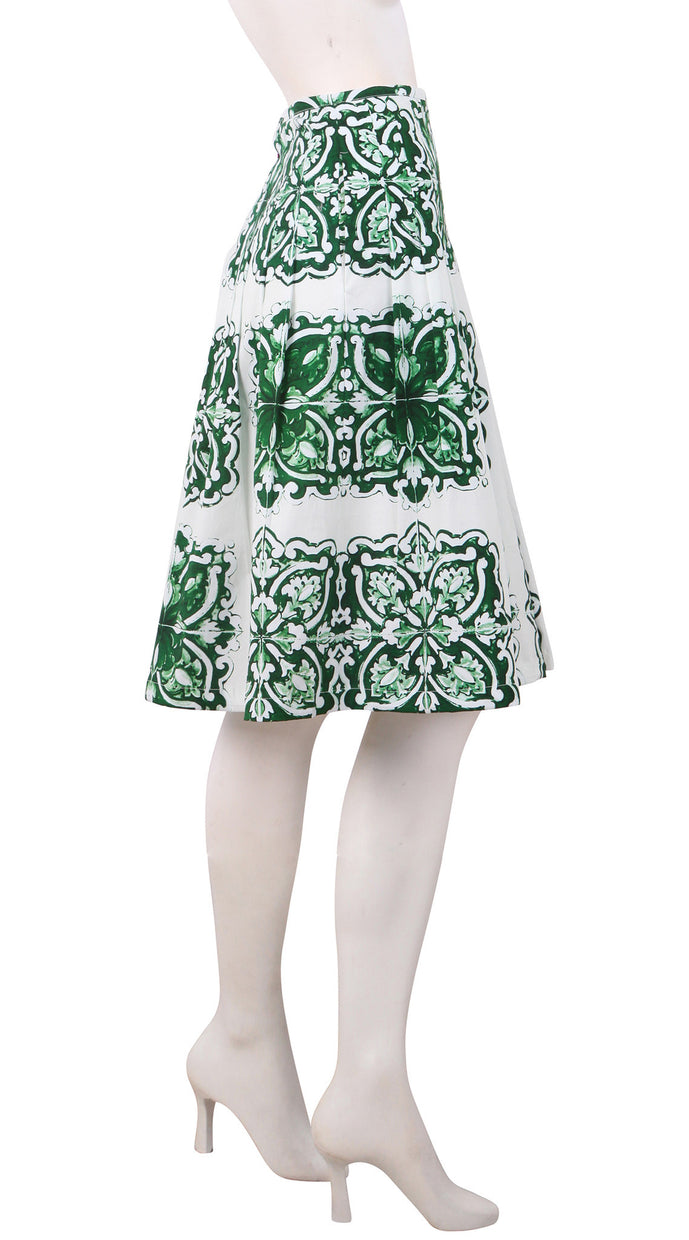 Regular | Maiolica | White Ivy Green | Right | Skirt By Samantha Sung