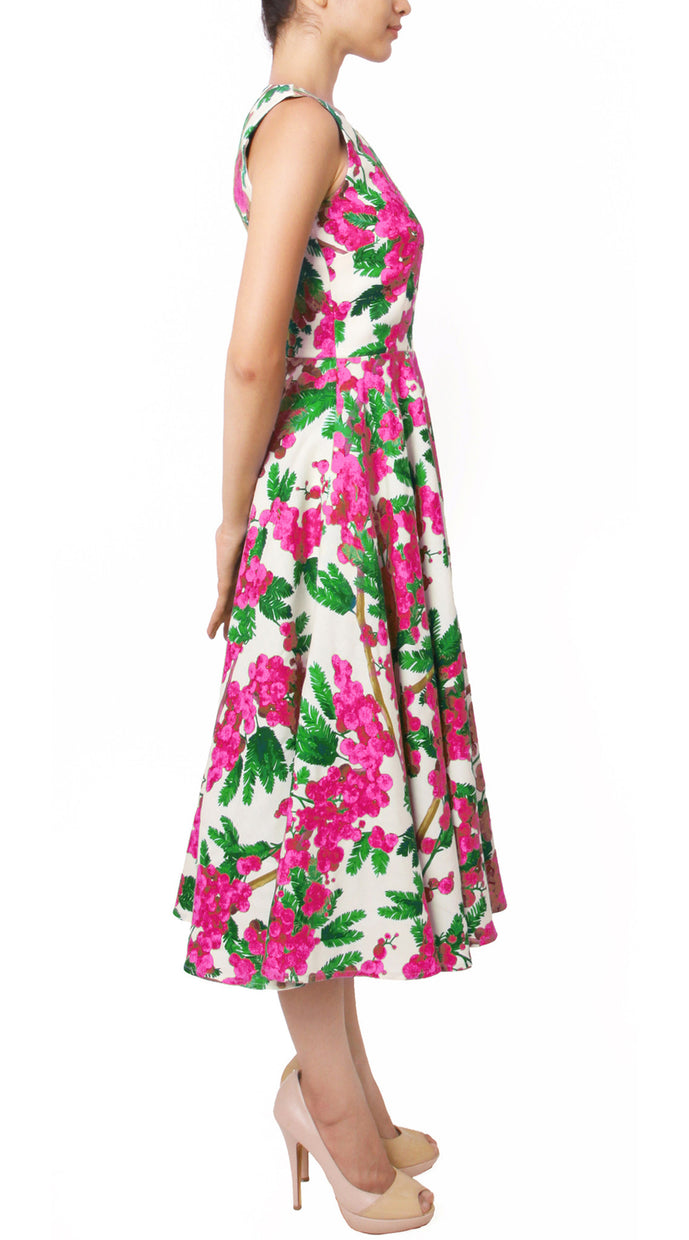 Sleeveless | Mimosa | White Rose | Right | Dress By Samantha Sung