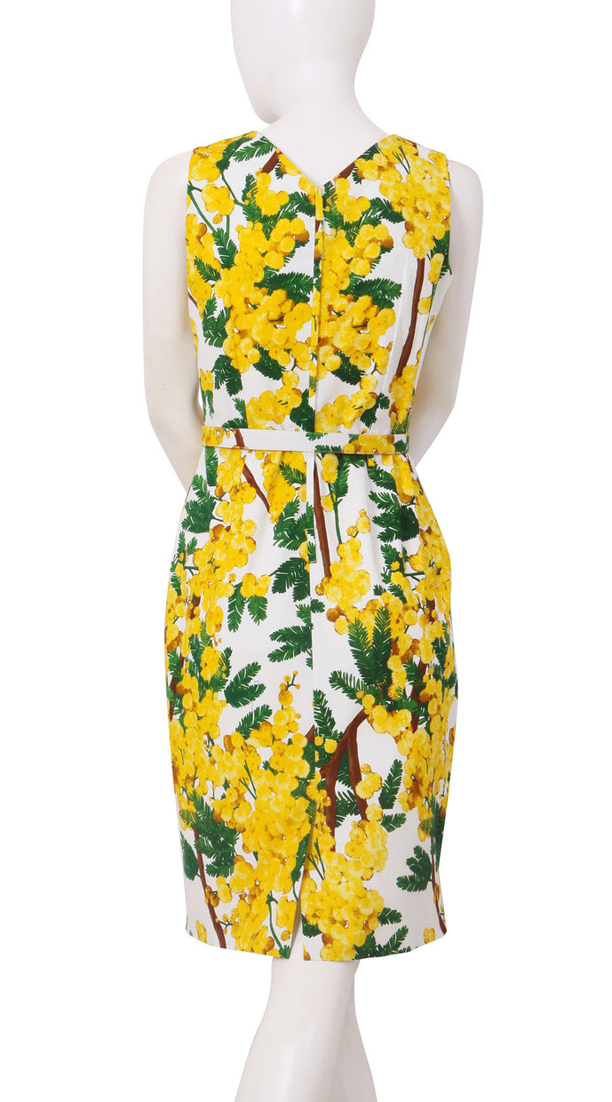 Sleeveless | Mimosa | White Chrome Yellow | Back | Dress By Samantha Sung