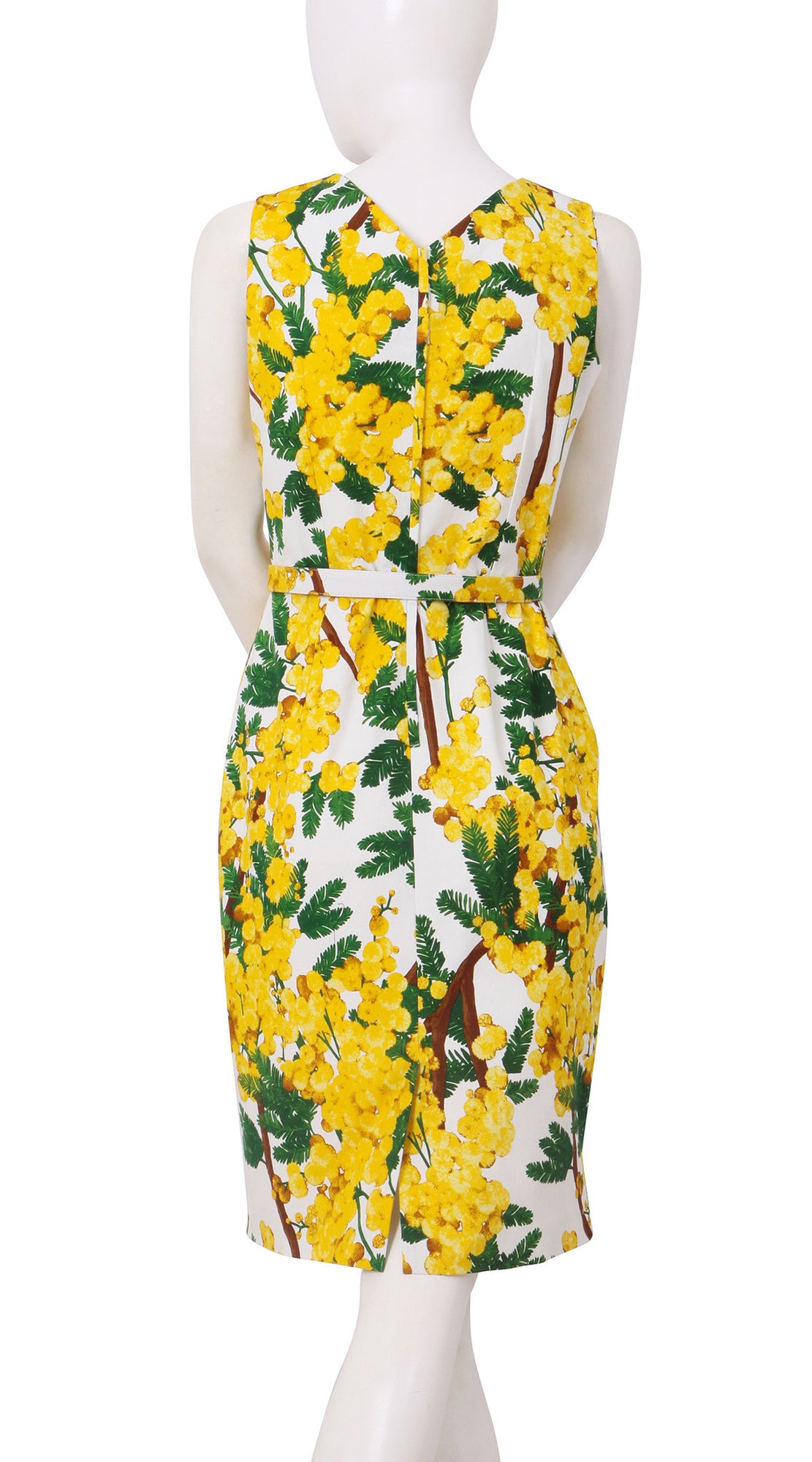 Sleeveless | Mimosa | White Chrome Yellow | Back | Dress By Samantha Sung