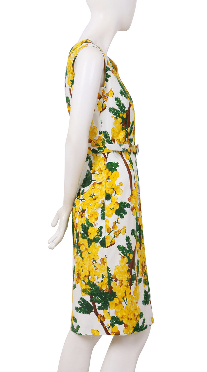 Sleeveless | Mimosa | White Chrome Yellow | Right | Dress By Samantha Sung