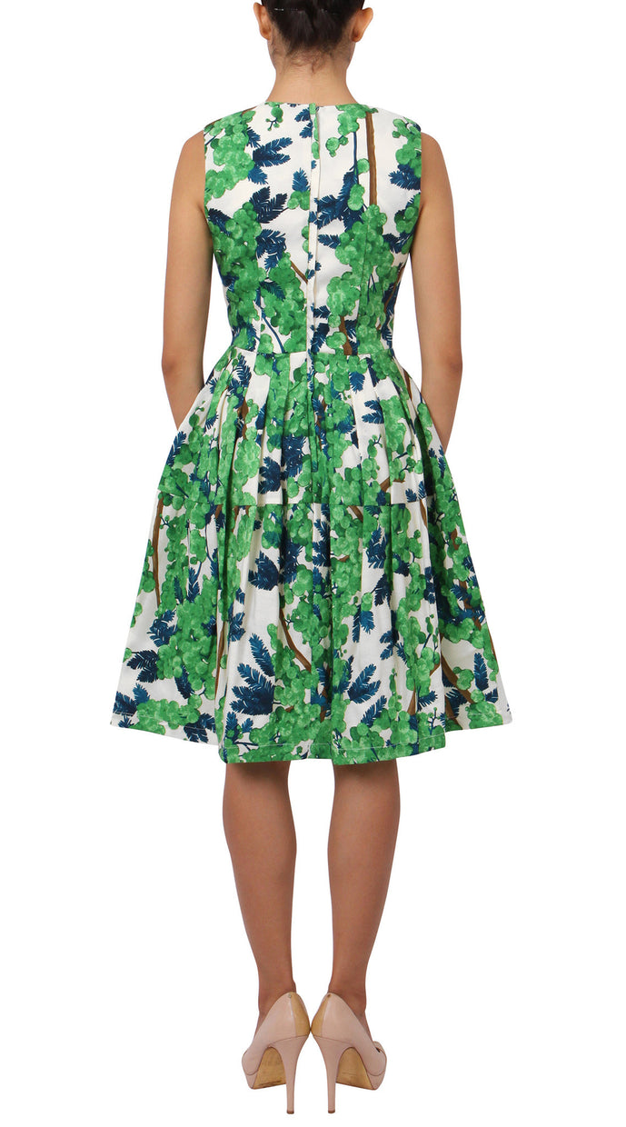 Sleeveless | Mimosa | White Pine Green | Back | Dress By Samantha Sung