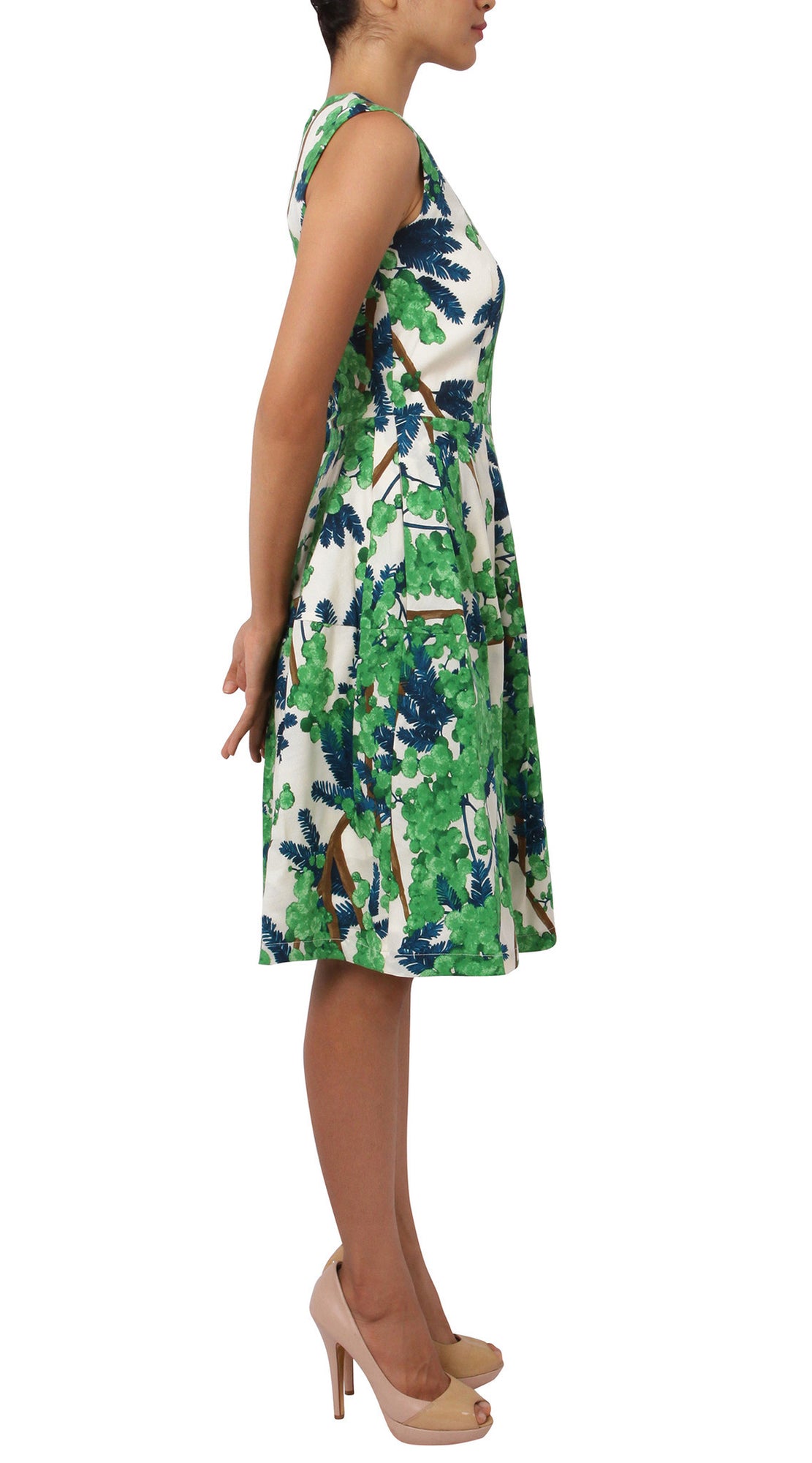 Sleeveless | Mimosa | White Pine Green | Right | Dress By Samantha Sung