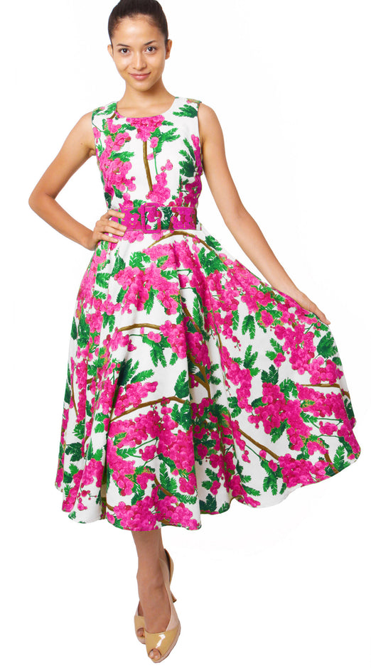 Sleeveless | Mimosa | White Rose | Front | Dress By Samantha Sung