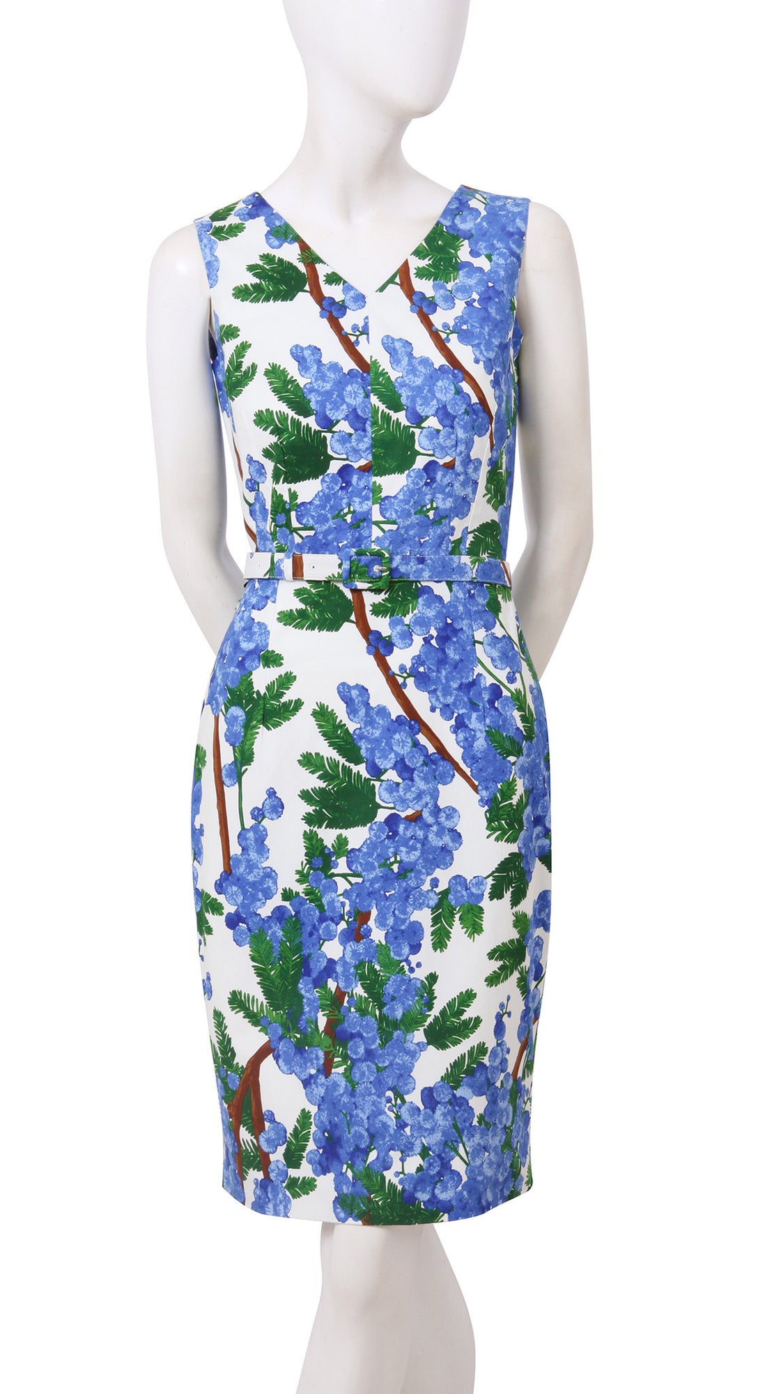 Sleeveless | Mimosa | White Sky Blue | Front | Dress By Samantha Sung