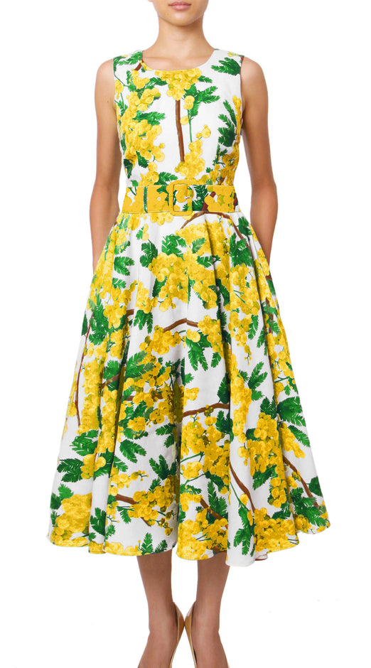 Sleeveless | Mimosa | White Rose | Front | Dress By Samantha Sung