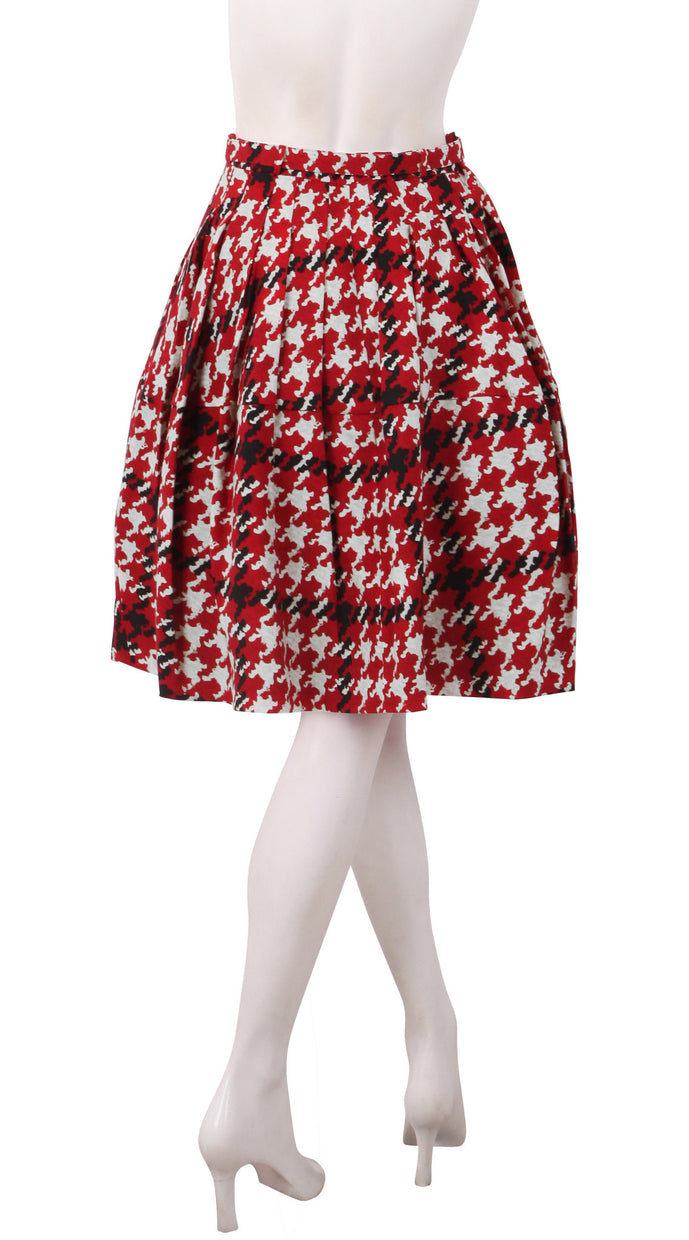 Regular | Miro Houndstooth | Blood Red Black | Back | Skirt By Samantha Sung