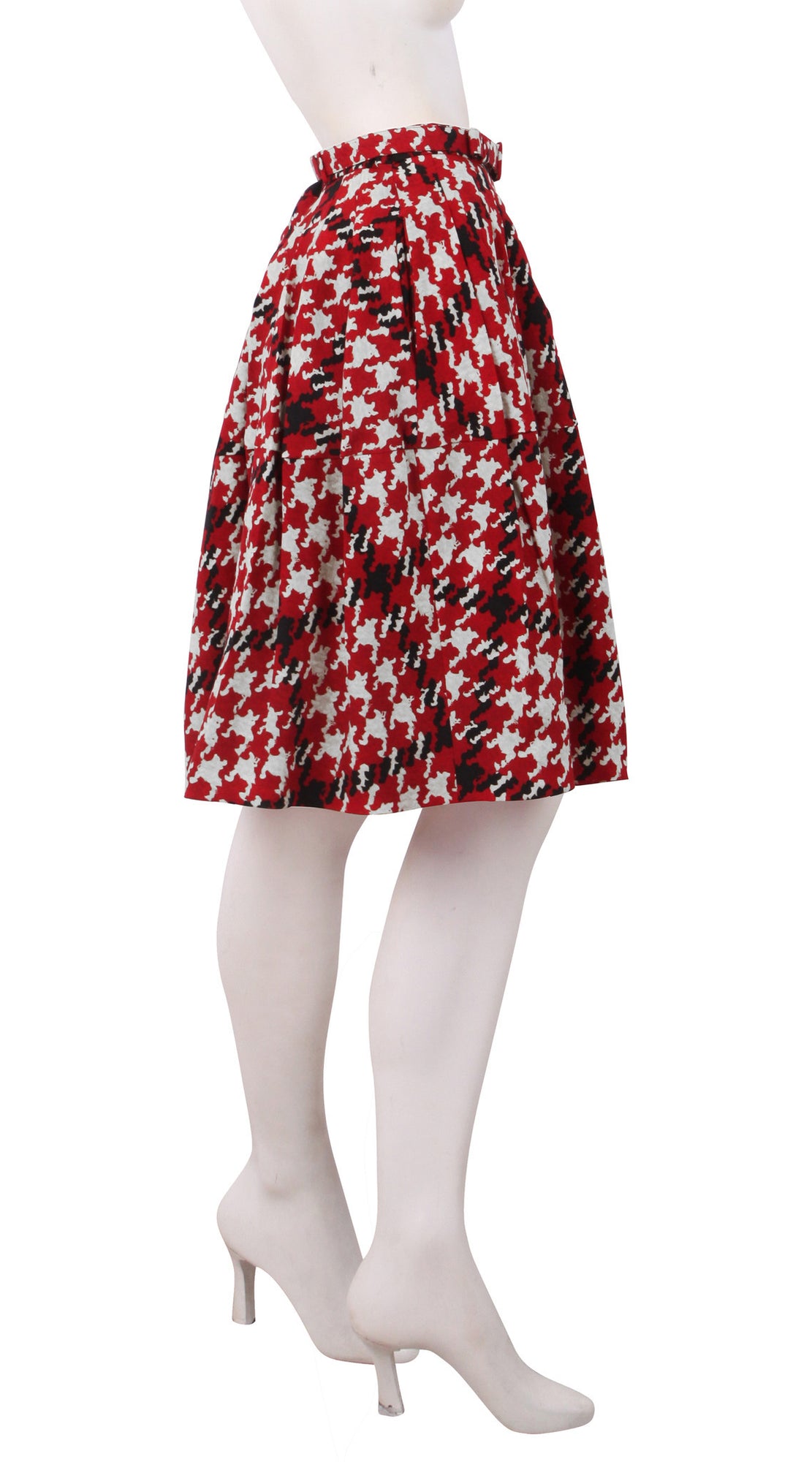 Regular | Miro Houndstooth | Blood Red Black | Right | Skirt By Samantha Sung