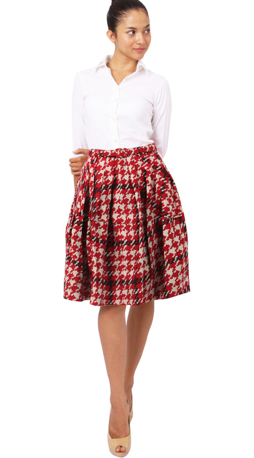 Regular | Miro Houndstooth | Blood Red Black | Style | Skirt By Samantha Sung