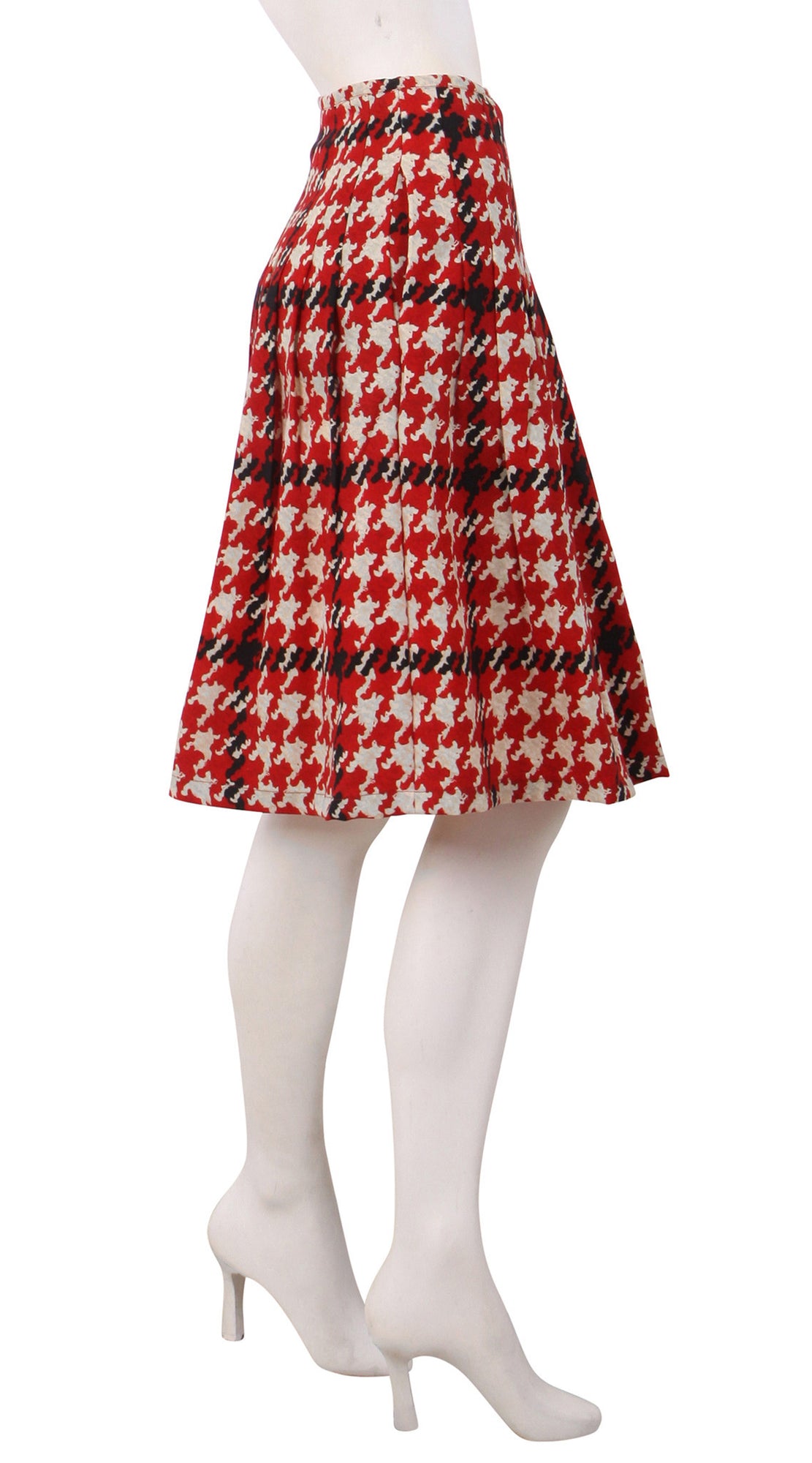Regular | Miro Houndstooth | Blood Red Black | Right | Skirt By Samantha Sung