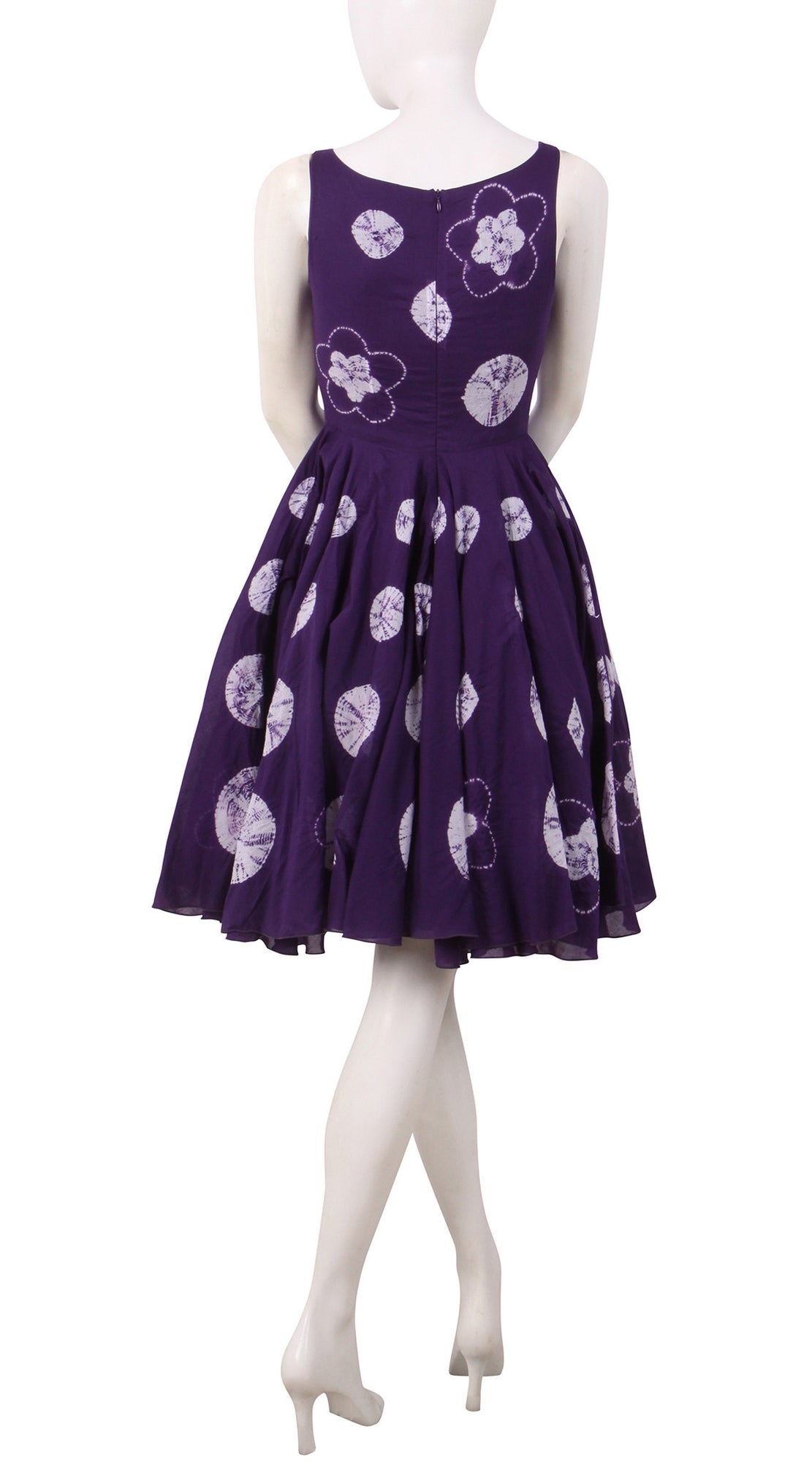 Sleeveless | Multi Shibori | Lilac | Back | Dress By Samantha Sung