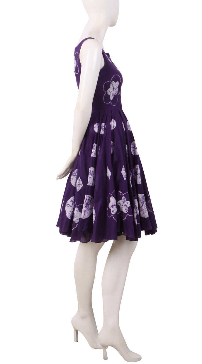Sleeveless | Multi Shibori | Lilac | Right | Dress By Samantha Sung