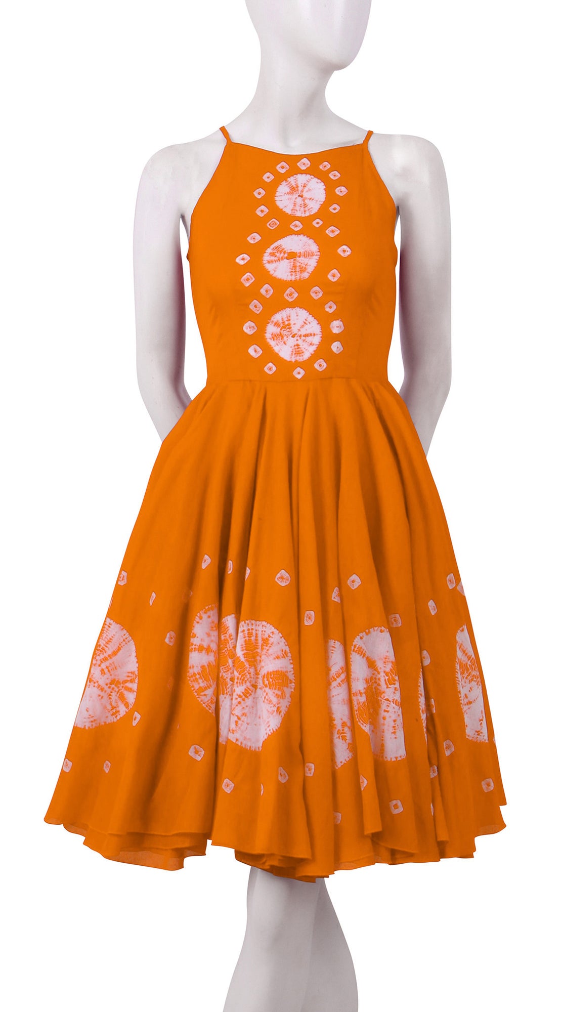Sleeveless | Nana Shibori | Orange | Front | Dress By Samantha Sung