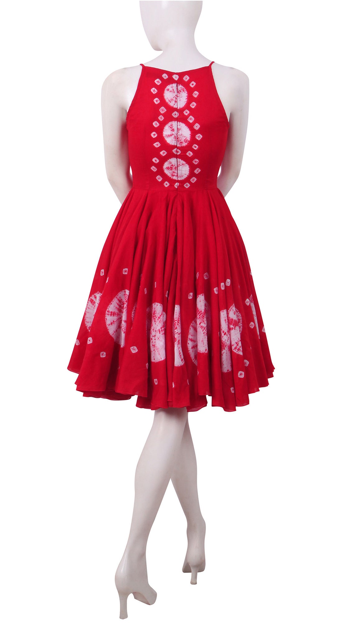 Sleeveless | Nana Shibori | Indian Red | Back | Dress By Samantha Sung