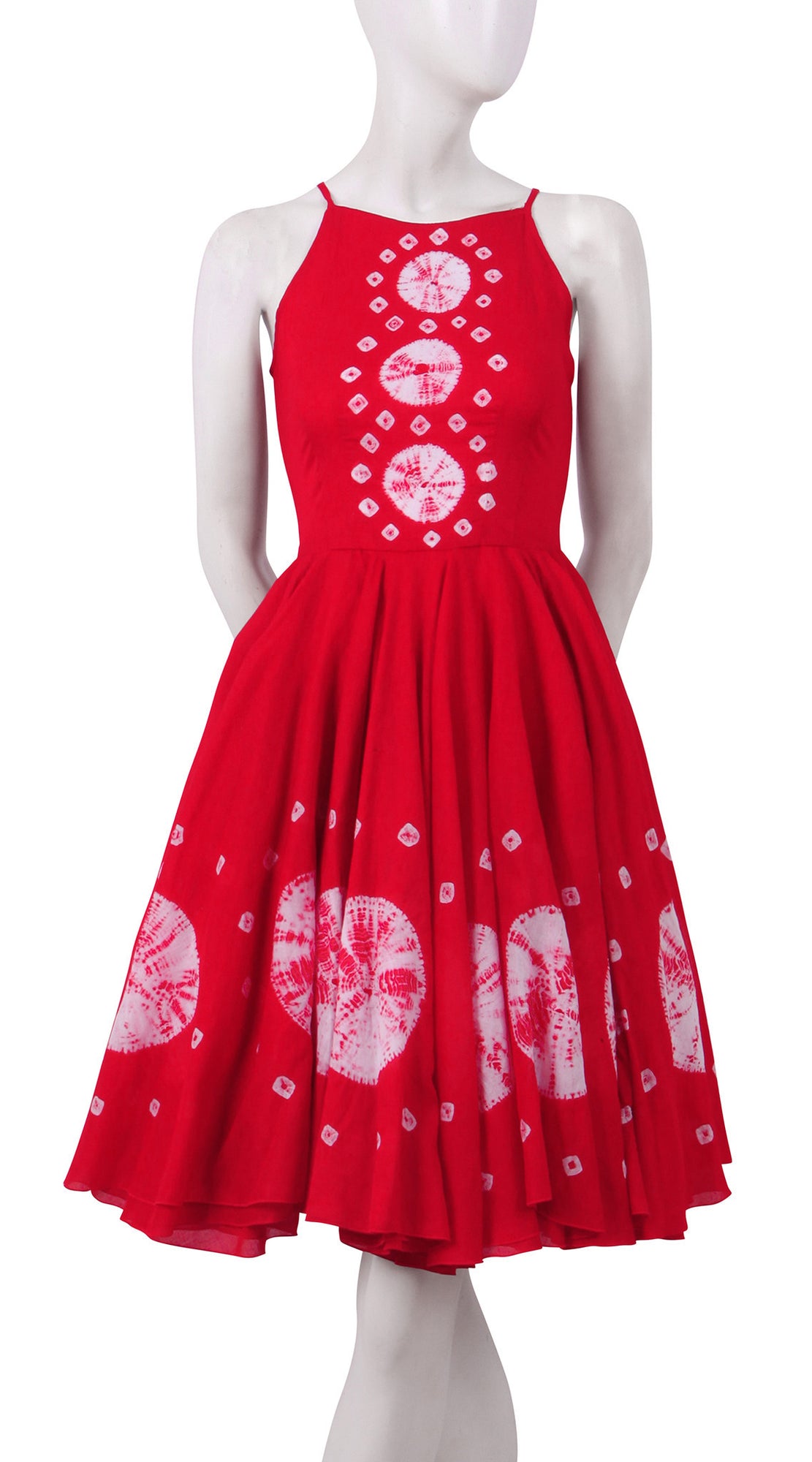 Sleeveless | Nana Shibori | Indian Red | Front | Dress By Samantha Sung