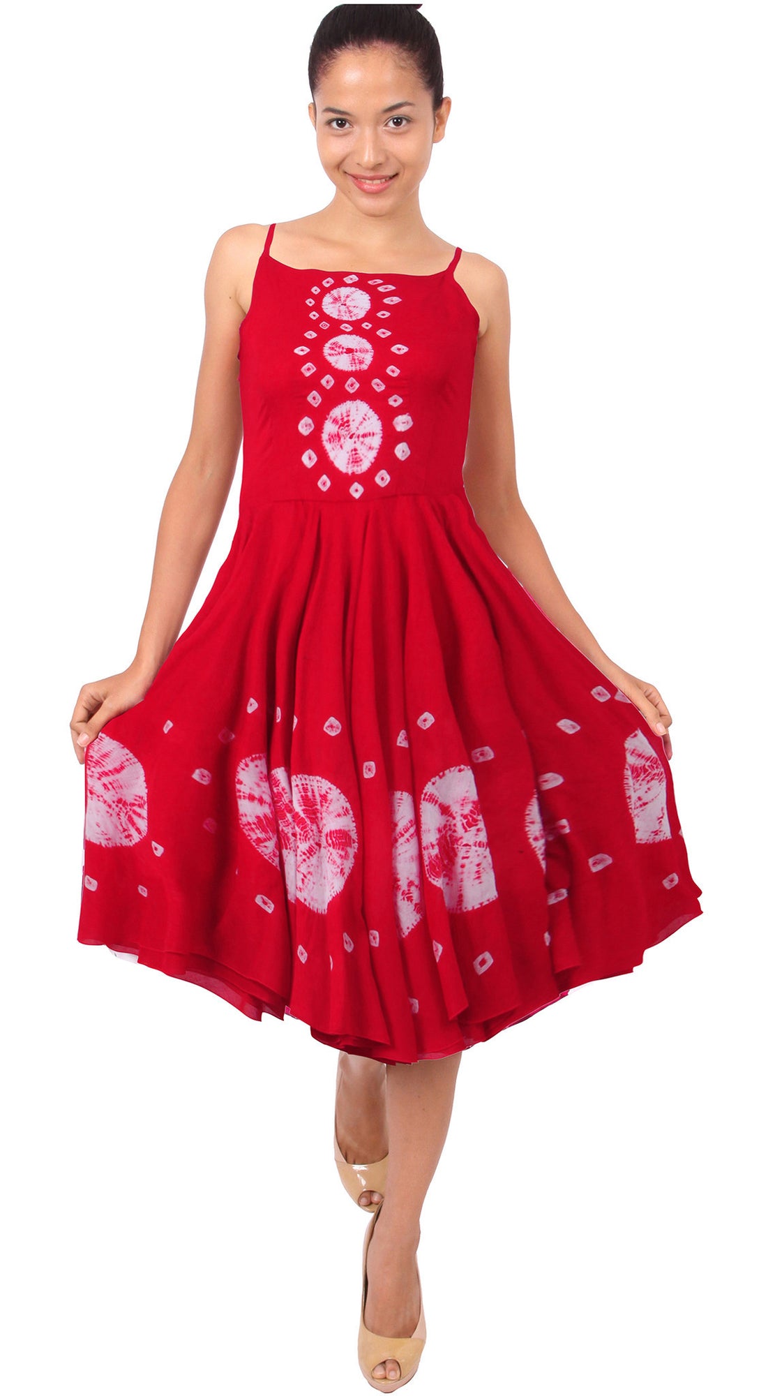 Sleeveless | Nana Shibori | Indian Red | Front | Dress By Samantha Sung