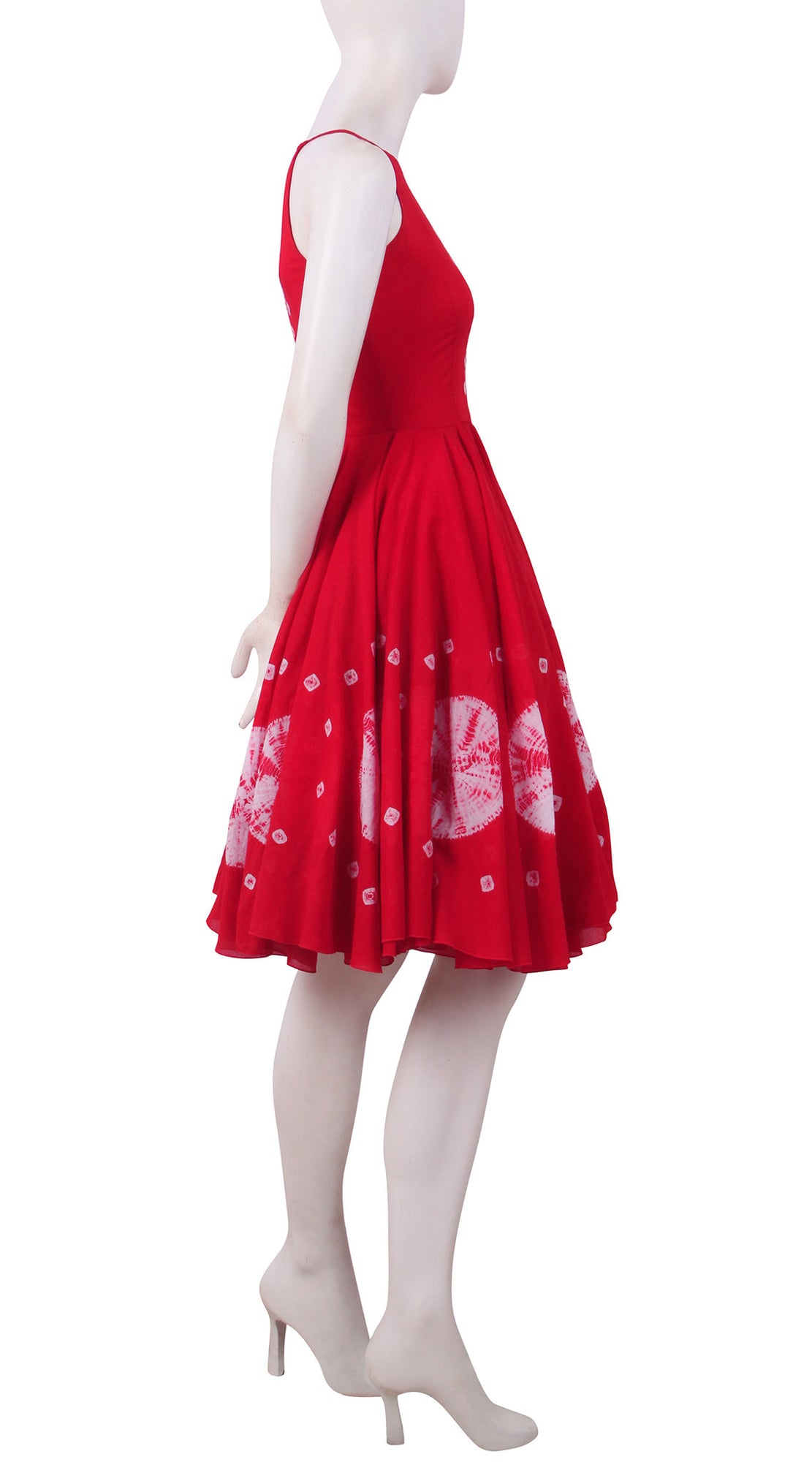 Sleeveless | Nana Shibori | Indian Red | Right | Dress By Samantha Sung