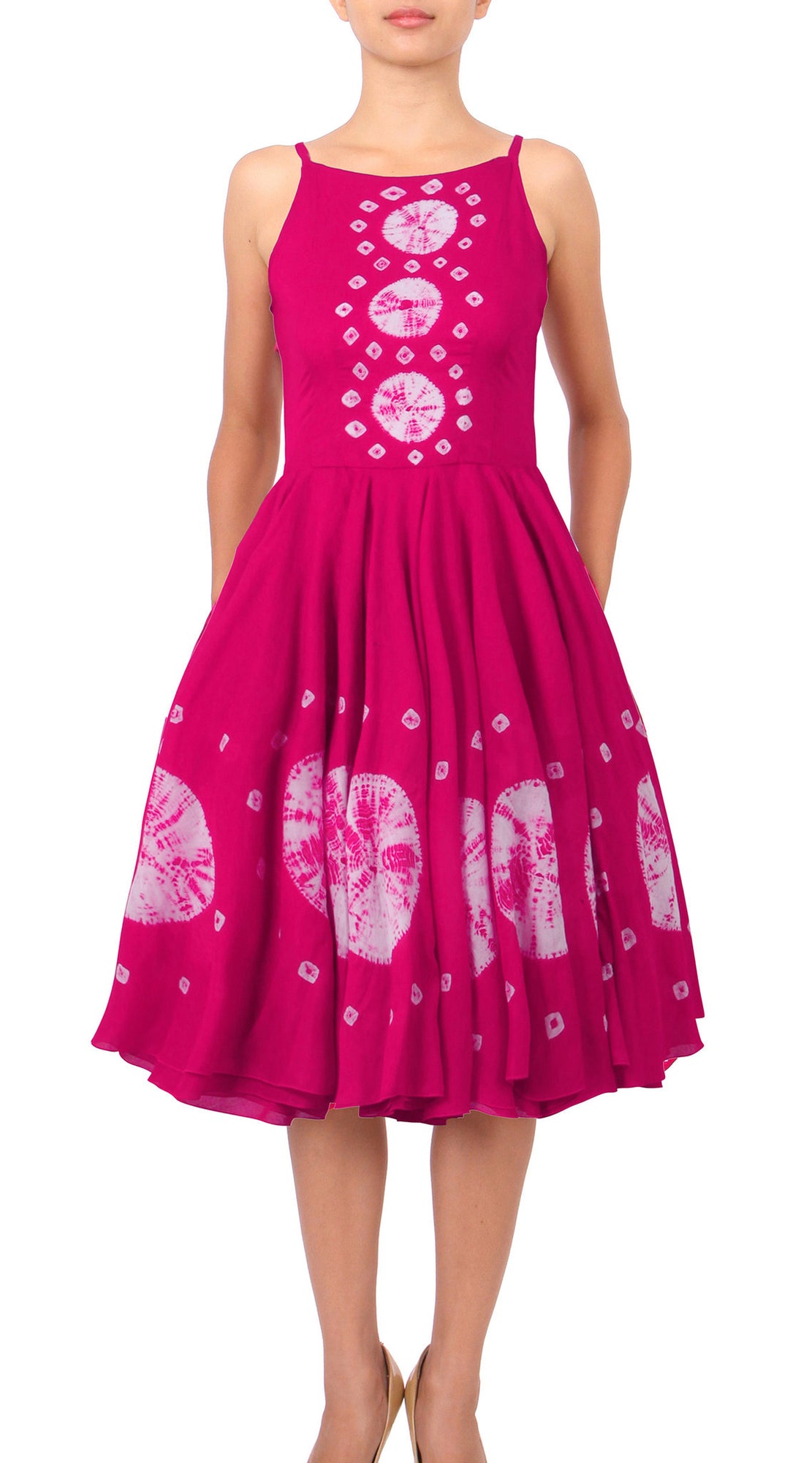 Sleeveless | Nana Shibori | Rose | Front | Dress By Samantha Sung