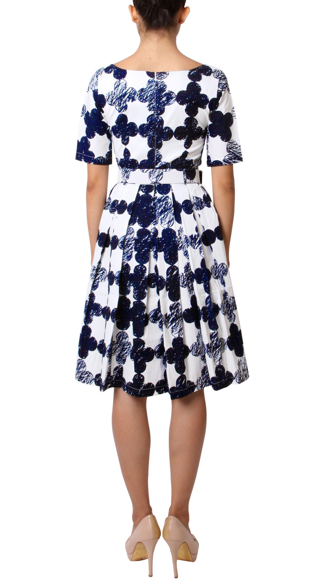 Cap Sleeve | English Macrame | Indigo Ivory | Back | Dress By Samantha Sung