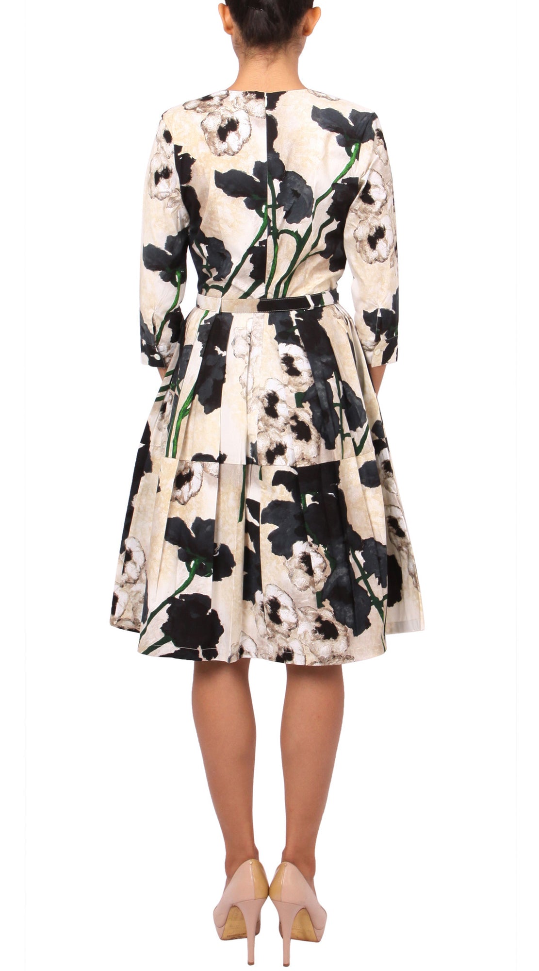 3/4 Sleeve | Poppy | Ivory Black | Back | Dress By Samantha Sung