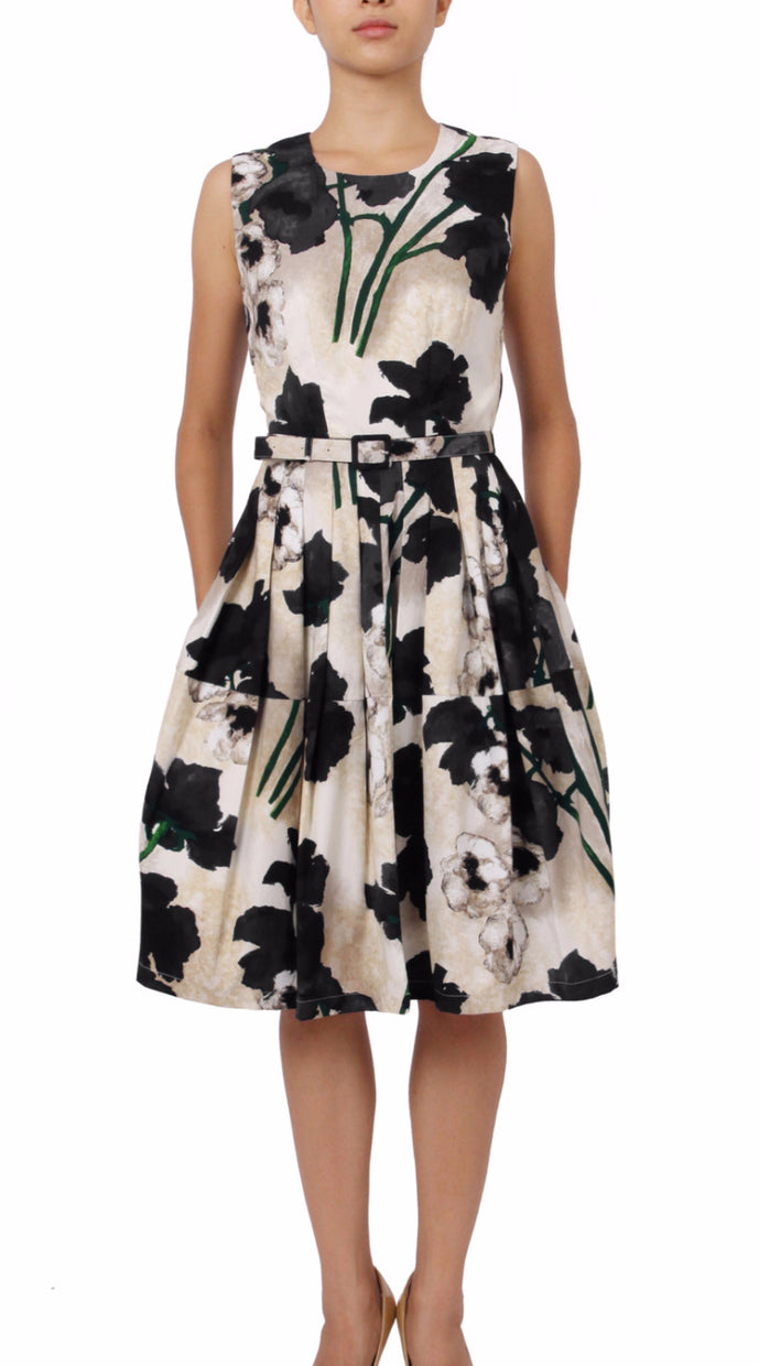 Sleeveless | Poppy | Ivory Black | Front |  Dress By Samantha Sung