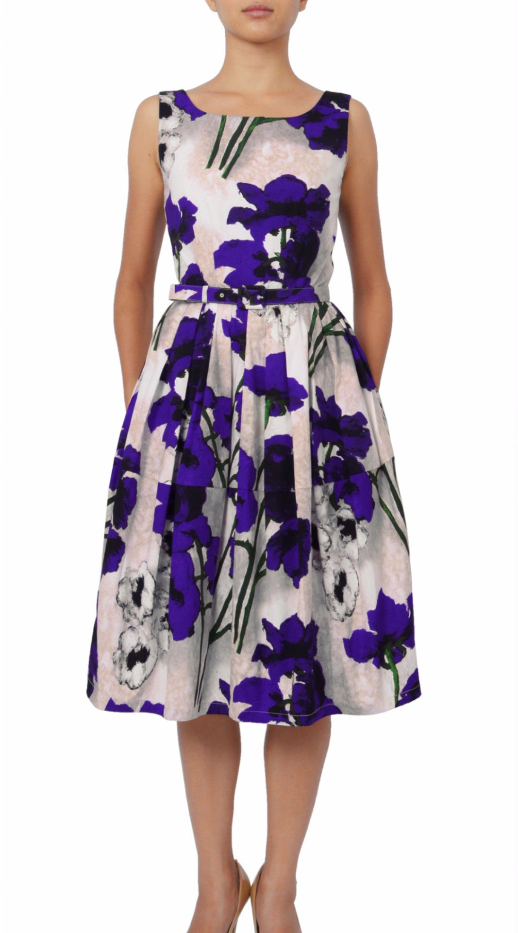 Sleeveless | Poppy | Ivory Lilac | Front | Dress By Samantha Sung