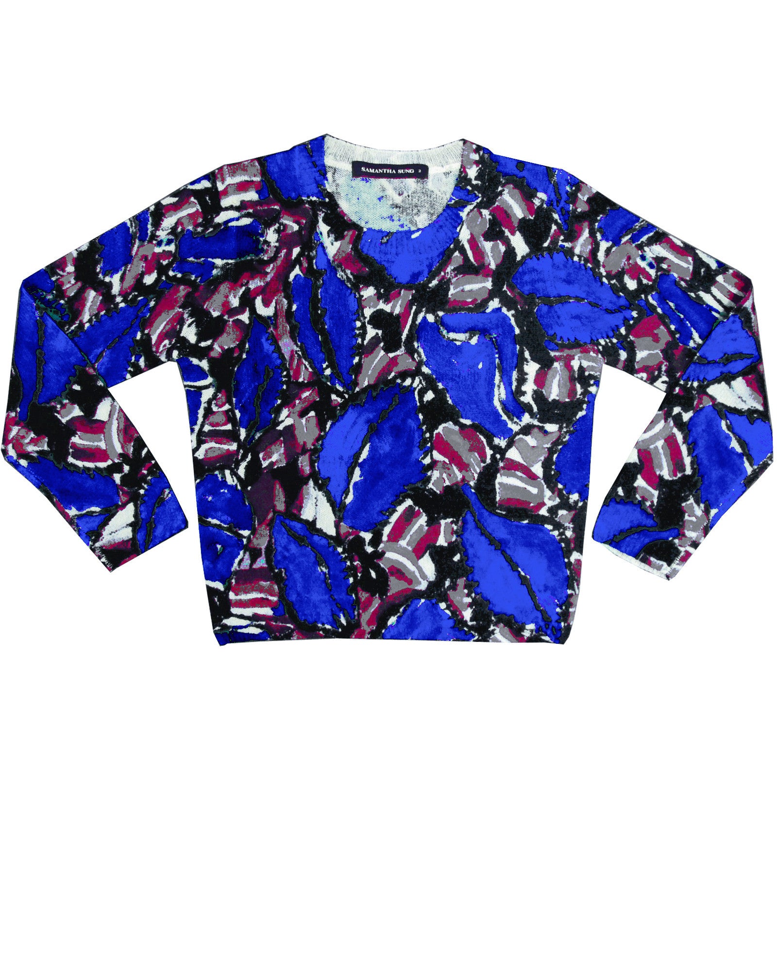 3/4 Sleeve | Velvet Klimt | Deep Blue | Front | Pullover By Samantha Sung