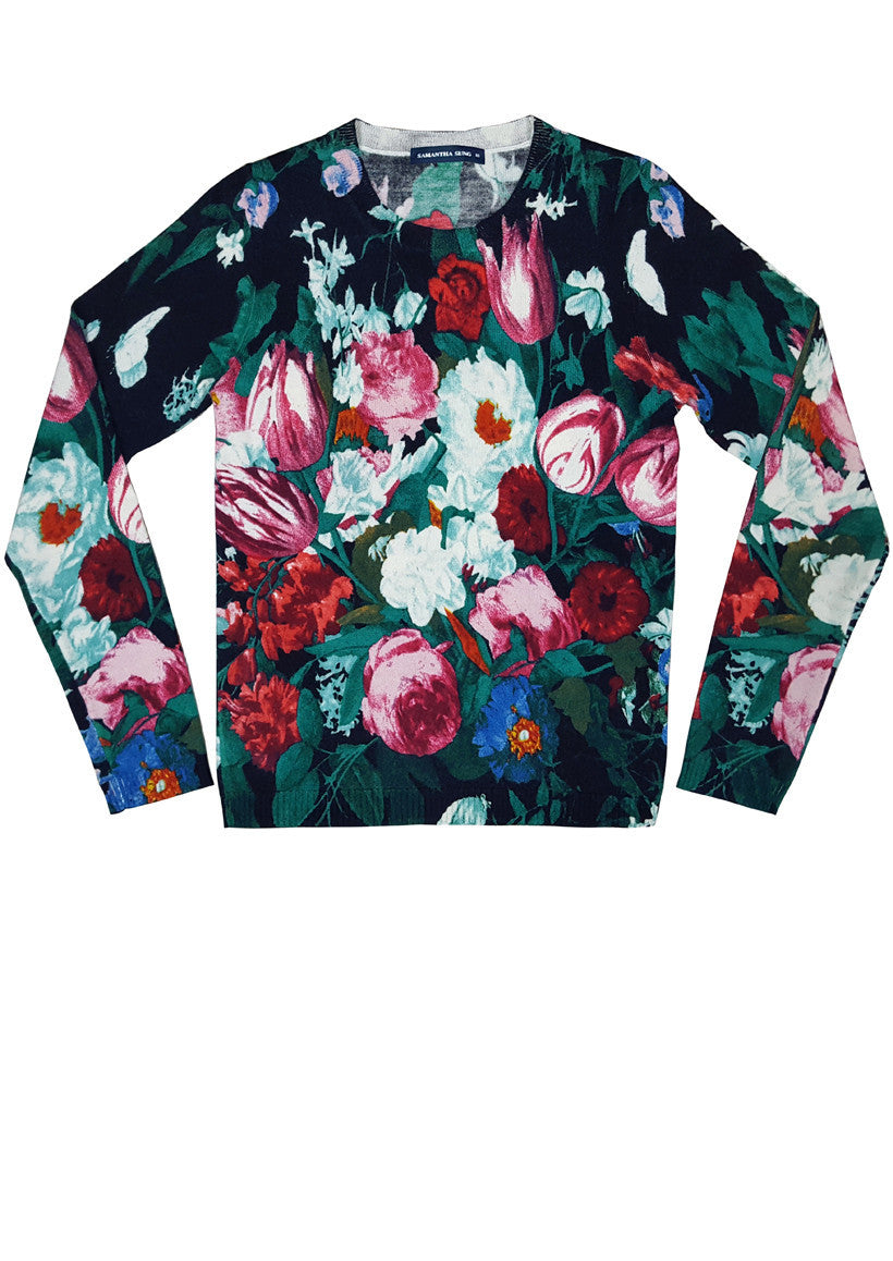 | Regular | Bollongier | Midnight Blue Rose | Front-1 | Pullover by Samantha Sung