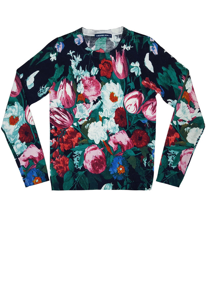 | Regular | Bollongier | Midnight Blue Rose | Front-1 | Pullover by Samantha Sung