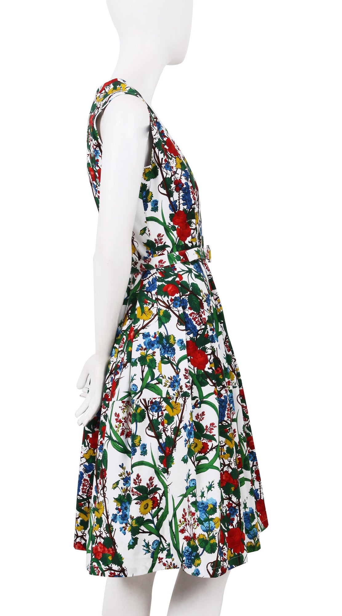 Sleeveless | Queen Mary | White Indian Red | Right | Dress By Samantha Sung