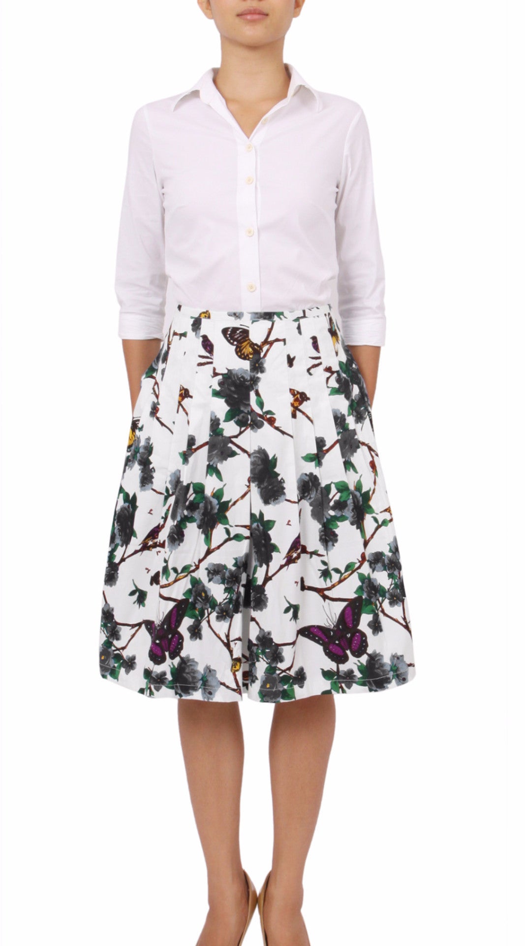 Regular | Rose Butterfly | White Black | Front | Dress By Samantha Sung