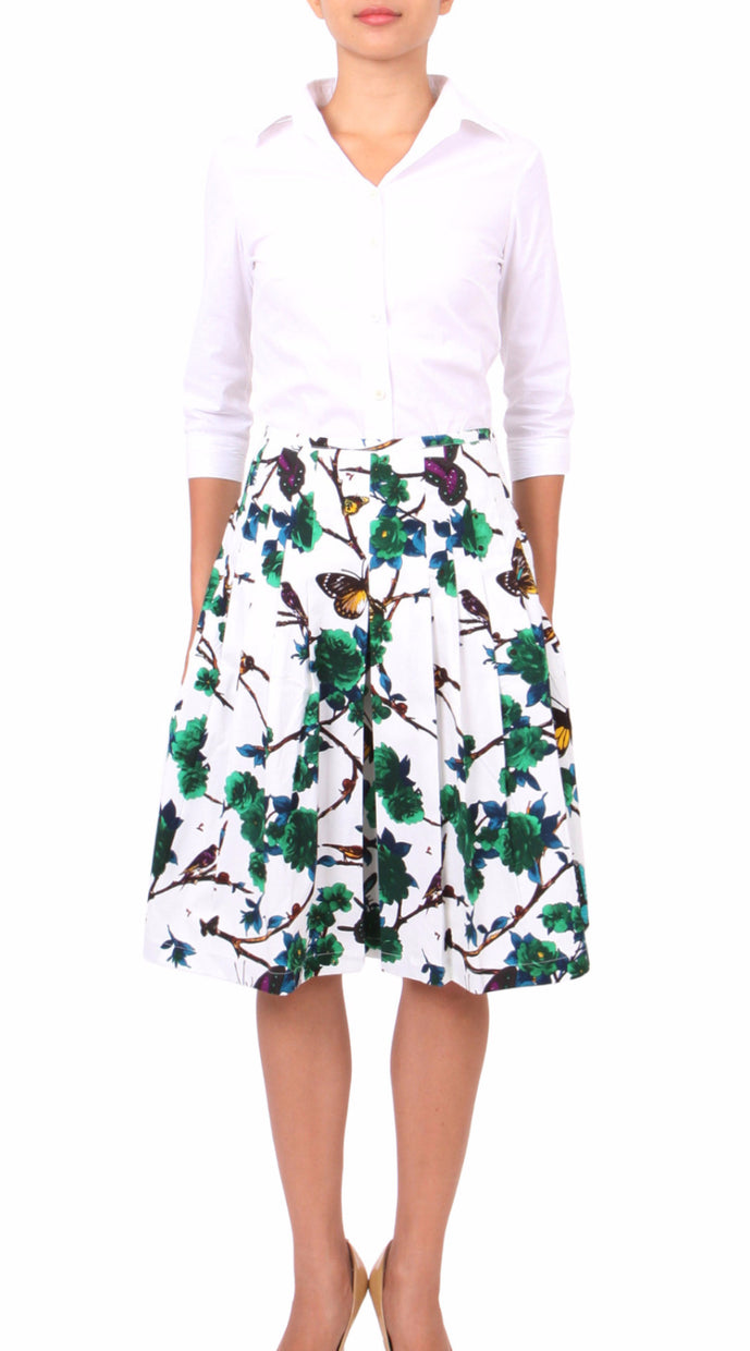 Regular | Rose Butterfly | White Pine Green | Front | Dress By Samantha Sung