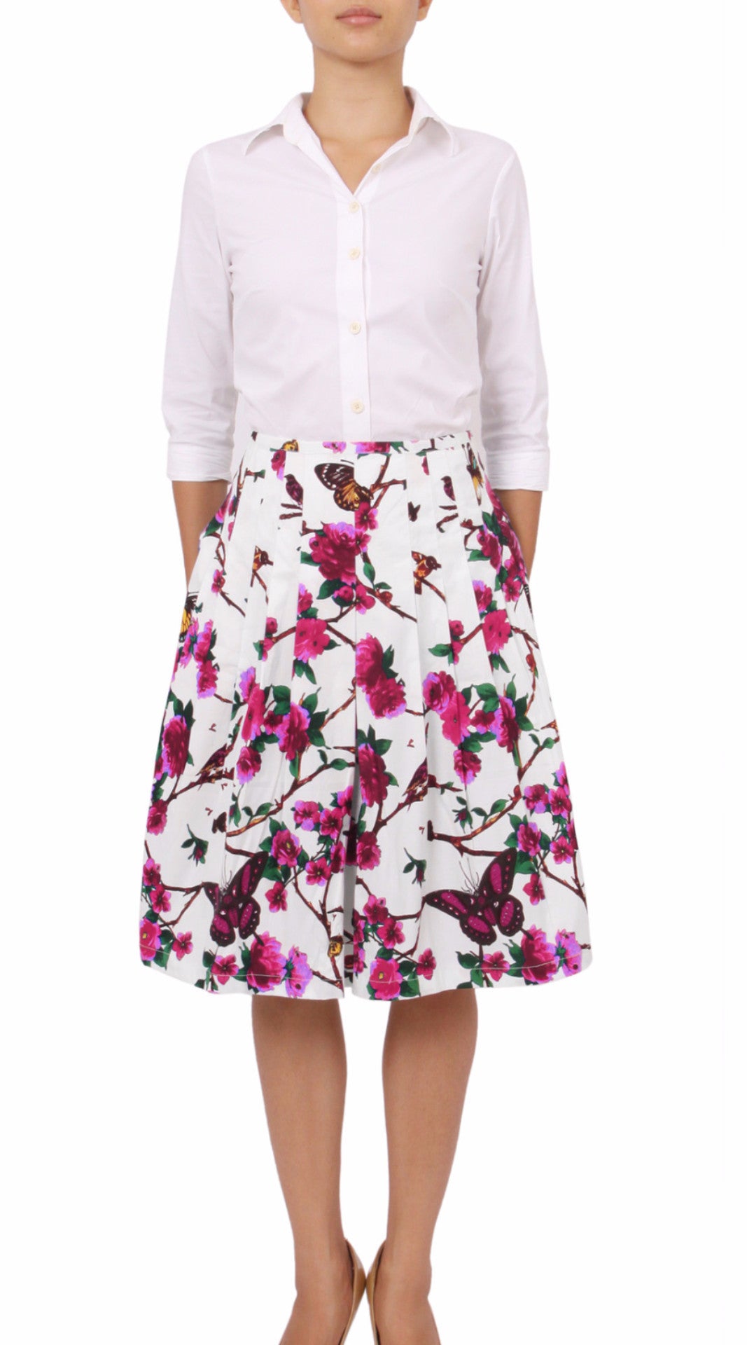 Regular | Rose Butterfly | White Pink | Front | Dress By Samantha Sung