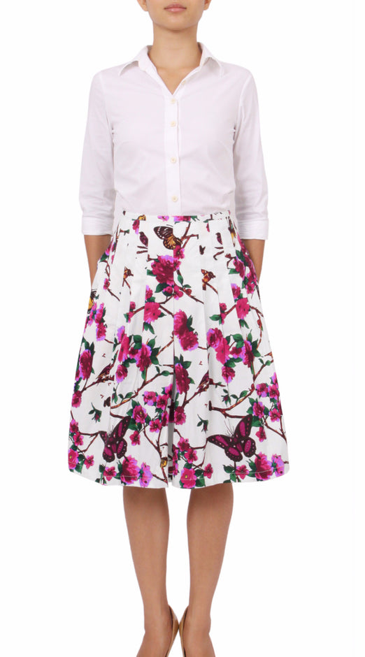 Regular | Rose Butterfly | White Pine Green | Front-1 | Dress By Samantha Sung