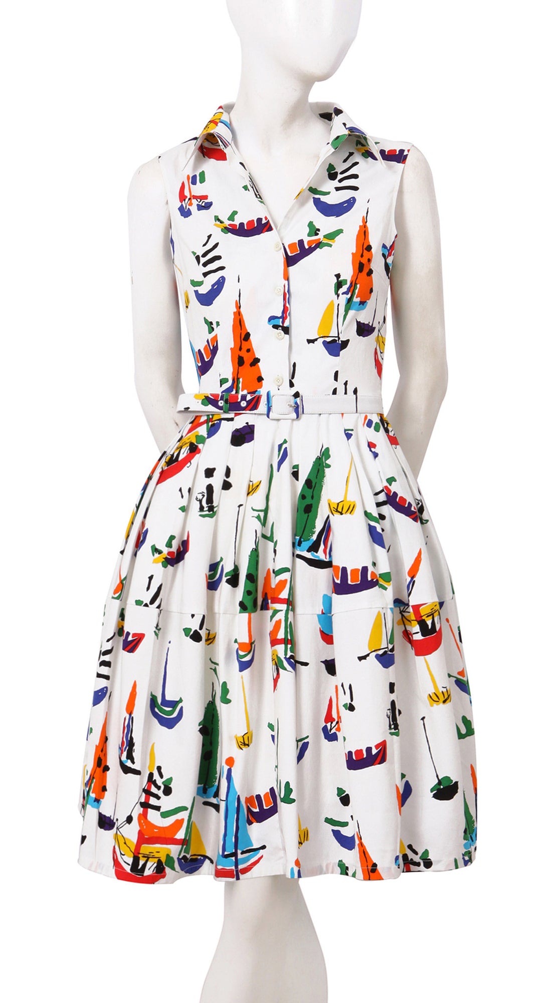 Sleeveless | Sail Boat | Original | Front | Shirt Dress By Samantha Sung