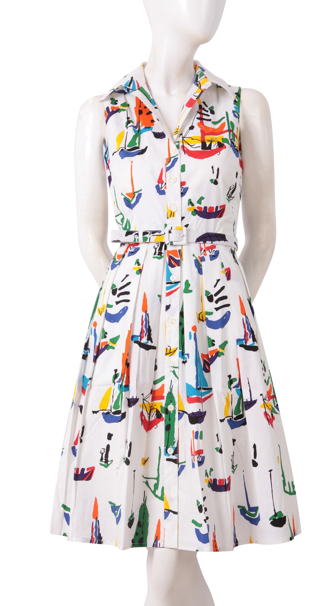 Sleeveless | Sail Boat | Original | Front | Shirt Dress By Samantha Sung