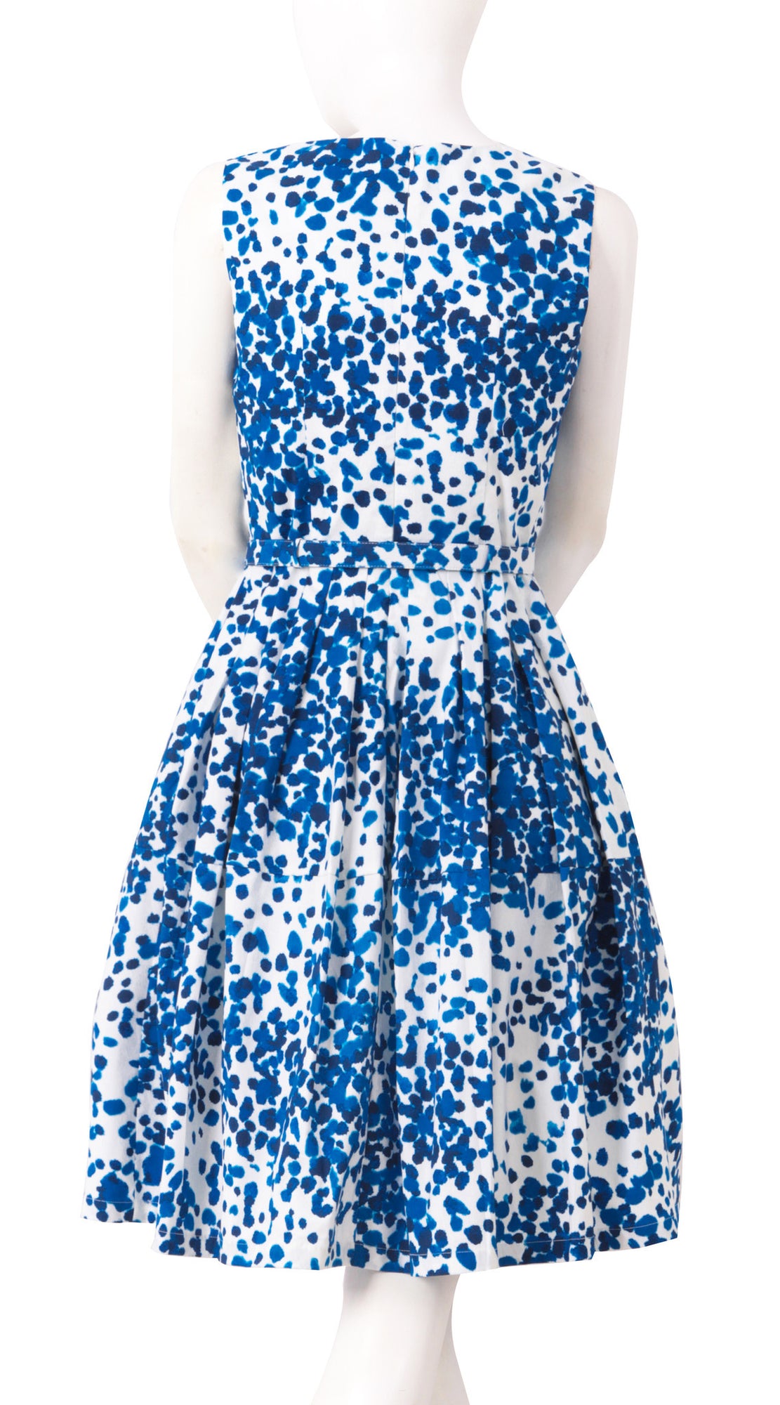 Sleeveless | Seurat | White Cobalt Blue | Back | Dress By Samantha Sung