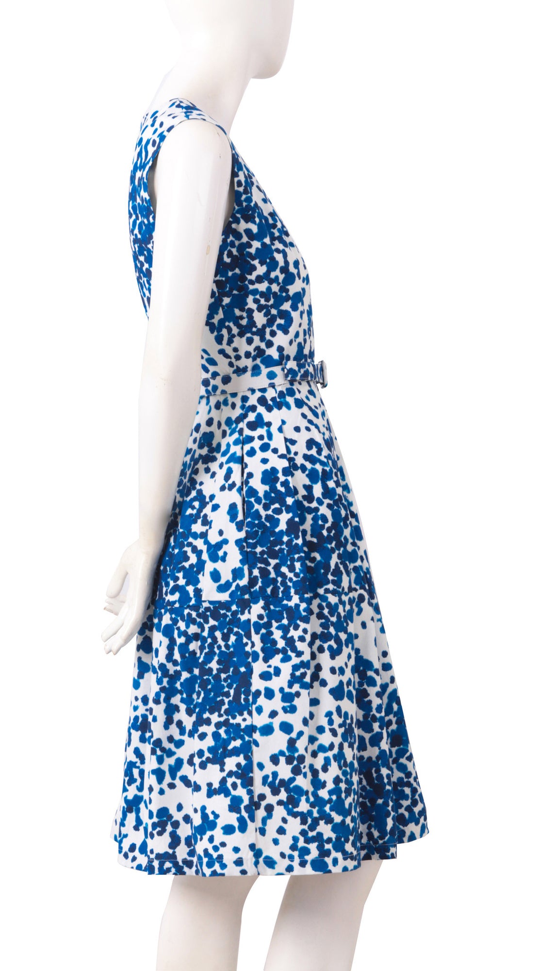 Sleeveless | Seurat | White Cobalt Blue | Right | Dress By Samantha Sung