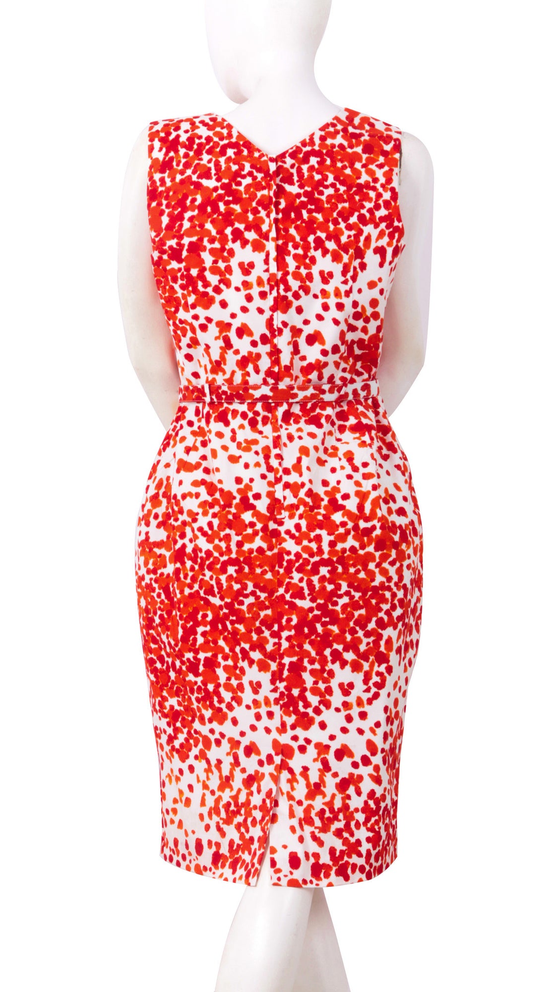 Sleeveless | Seurat | White Indian Red | Back | Dress By Samantha Sung