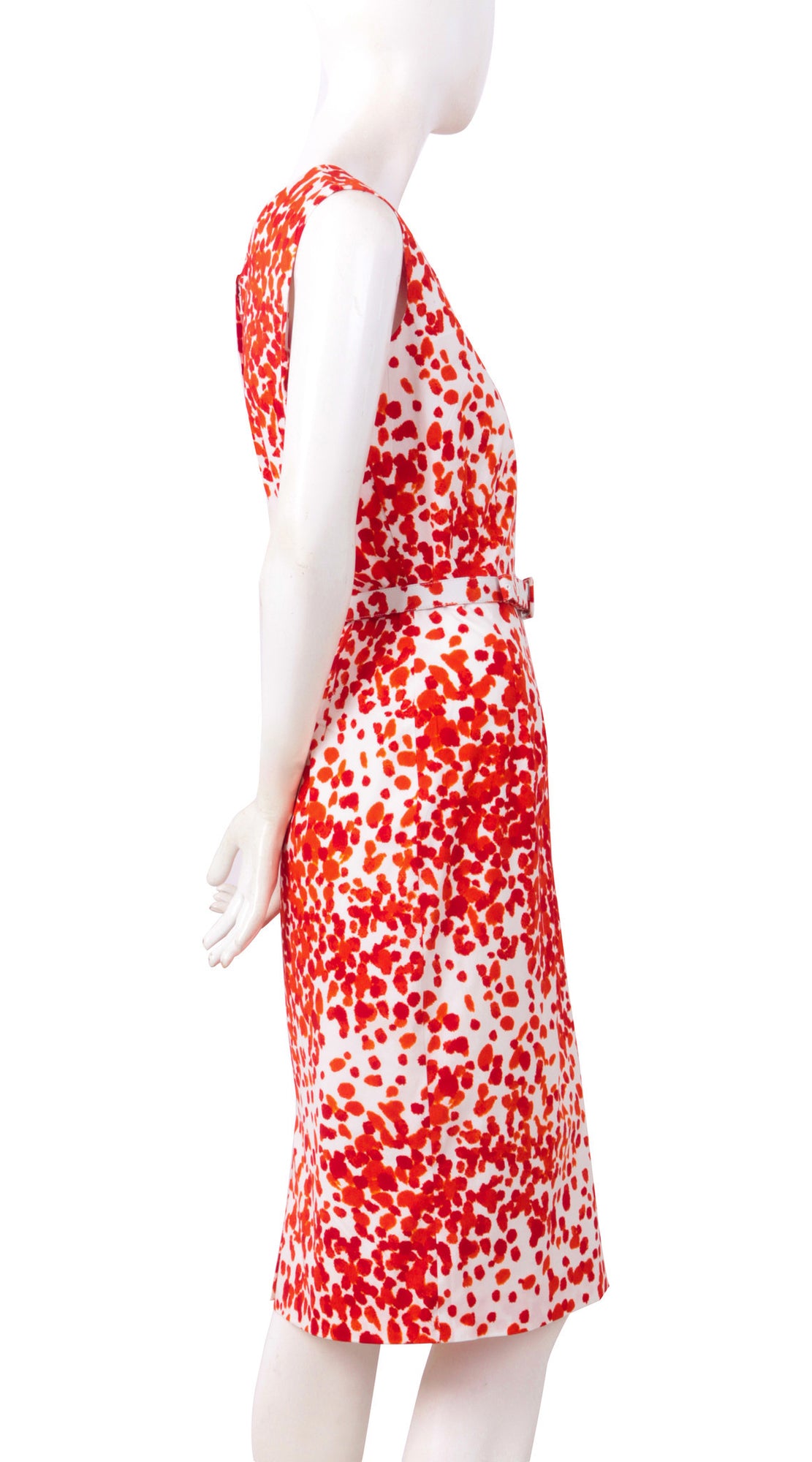 Sleeveless | Seurat | White Indian Red | Right | Dress By Samantha Sung