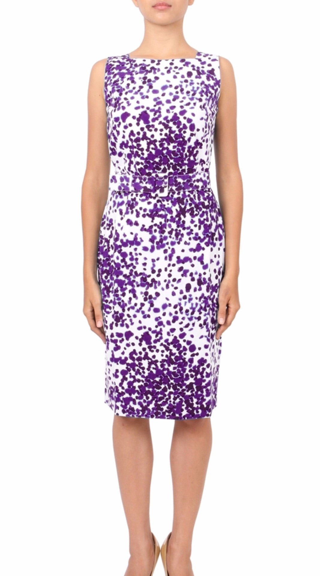 Sleeveless | Seurat | White Lilac | Front | Dress By Samantha Sung