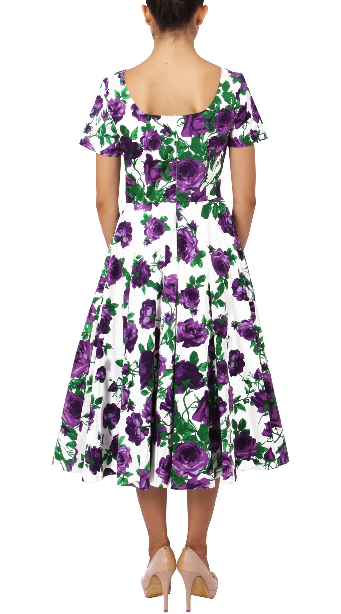 Short Sleeve | Sicilian Rose | White Lilac | Back | Dress By Samantha Sung