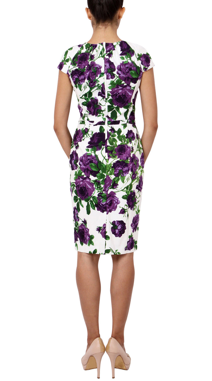 Cap Sleeve | Sicilian Rose | White Lilac | Back | Dress By Samantha Sung