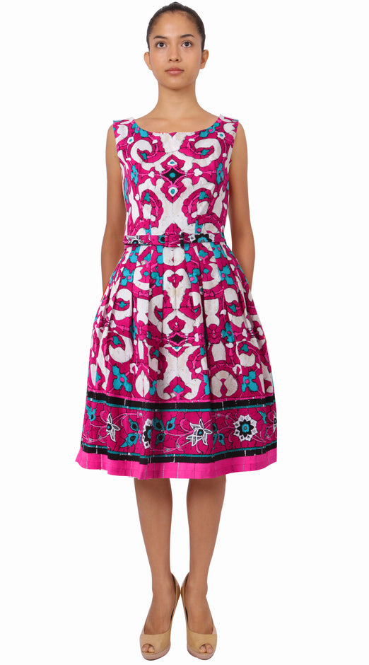 Sleeveless | Sophia Tile | Rose Aqua | Front-1 | Dress By Samantha Sung
