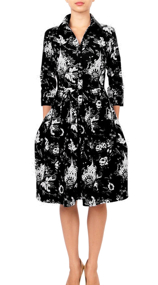 3/4 Sleeve | Sunshine Indigo | Indigo White | Style | Shirt Dress By Samantha Sung